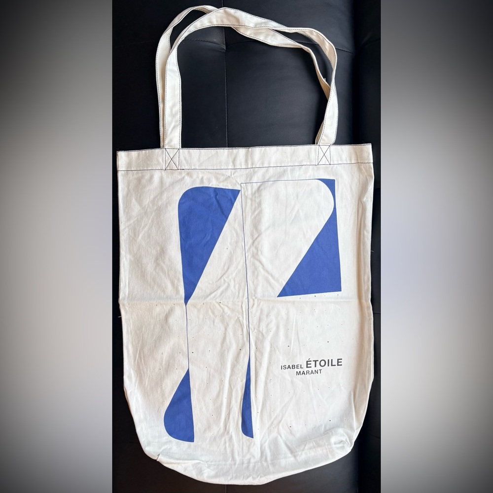 Isabel Marant XL Blue and Cream Tote Bag